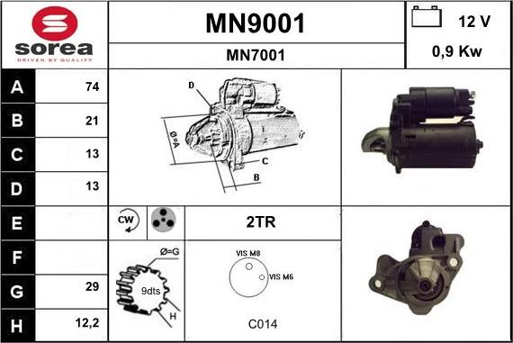 SNRA MN9001 - Стартер autospares.lv