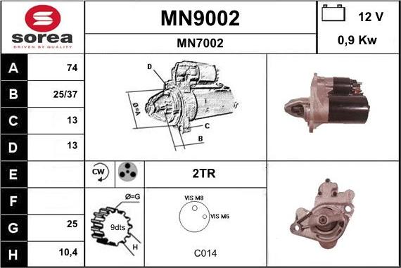 SNRA MN9002 - Стартер autospares.lv