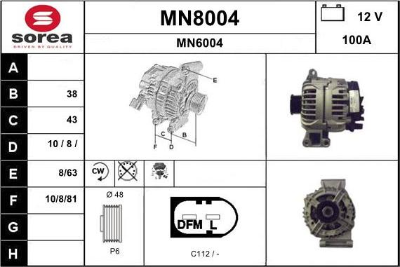 SNRA MN8004 - Генератор autospares.lv