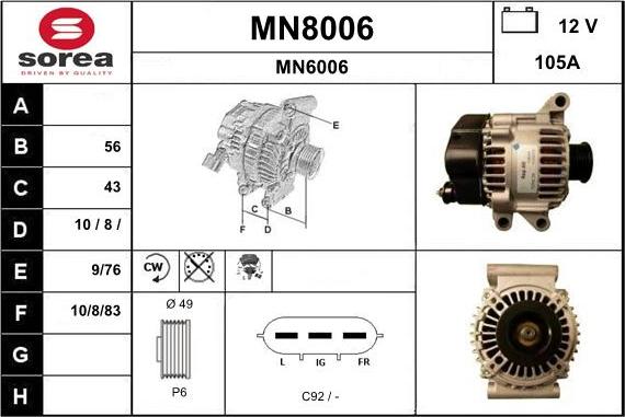 SNRA MN8006 - Генератор autospares.lv