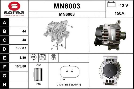 SNRA MN8003 - Генератор autospares.lv