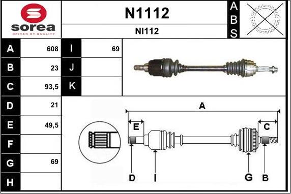 SNRA N1112 - Приводной вал autospares.lv