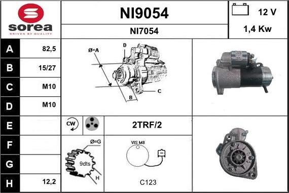 SNRA NI9054 - Стартер autospares.lv