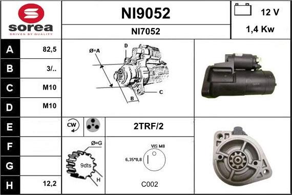 SNRA NI9052 - Стартер autospares.lv