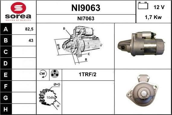 SNRA NI9063 - Стартер autospares.lv