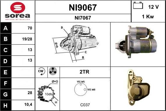 SNRA NI9067 - Стартер autospares.lv