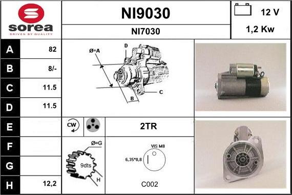 SNRA NI9030 - Стартер autospares.lv