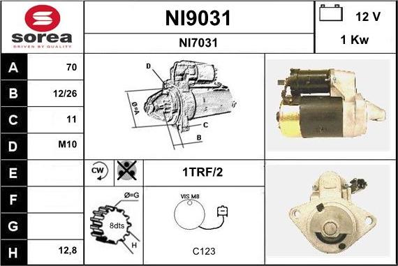 SNRA NI9031 - Стартер autospares.lv