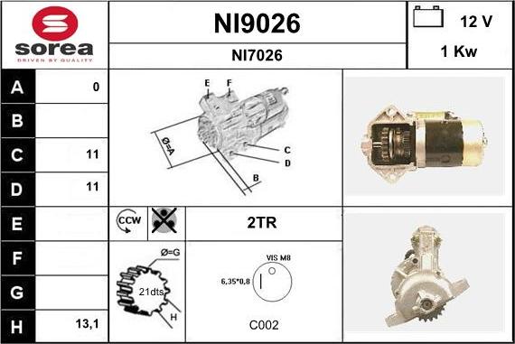 SNRA NI9026 - Стартер autospares.lv