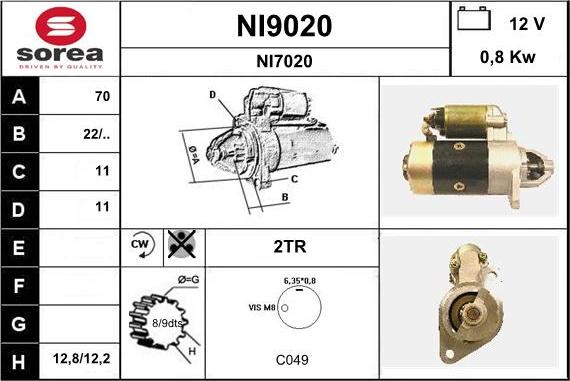 SNRA NI9020 - Стартер autospares.lv