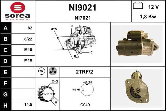 SNRA NI9021 - Стартер autospares.lv