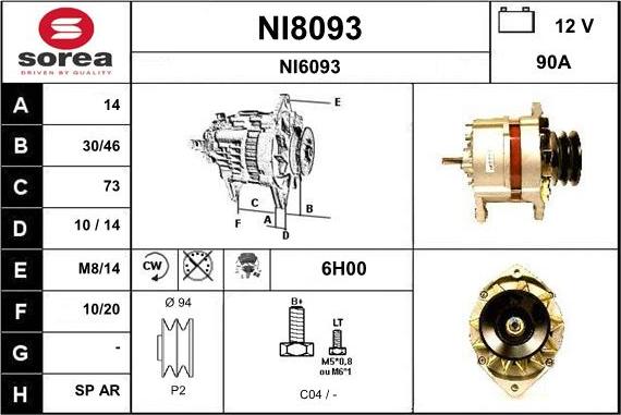 SNRA NI8093 - Генератор autospares.lv