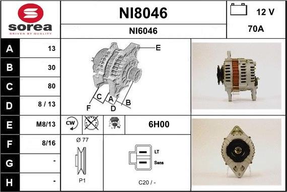 SNRA NI8046 - Генератор autospares.lv