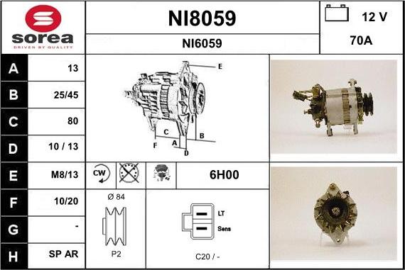 SNRA NI8059 - Генератор autospares.lv