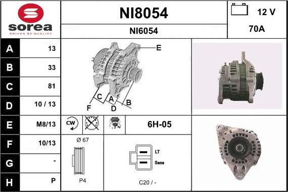 SNRA NI8054 - Генератор autospares.lv