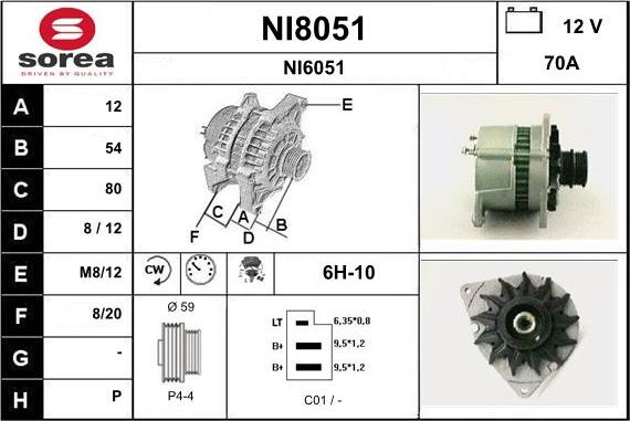 SNRA NI8051 - Генератор autospares.lv