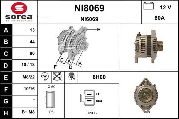 SNRA NI8069 - Генератор autospares.lv