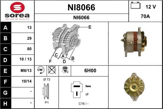 SNRA NI8066 - Генератор autospares.lv