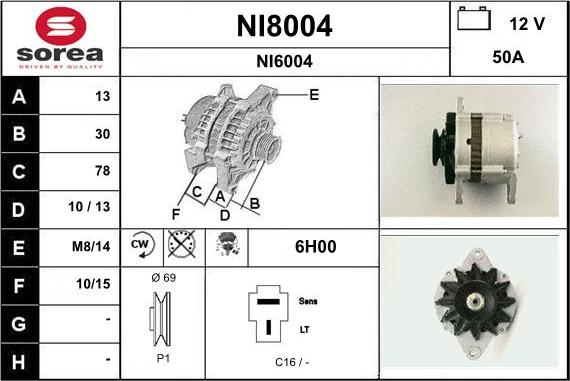 SNRA NI8004 - Генератор autospares.lv