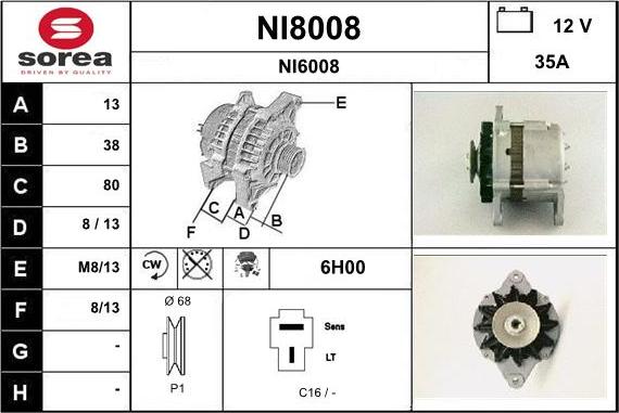 SNRA NI8008 - Генератор autospares.lv