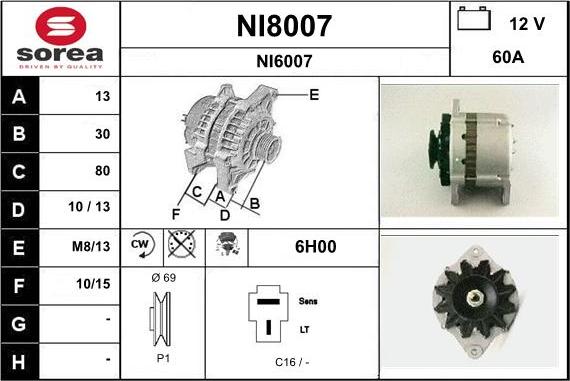SNRA NI8007 - Генератор autospares.lv