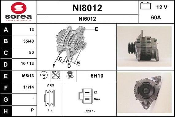 SNRA NI8012 - Генератор autospares.lv