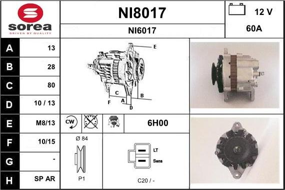 SNRA NI8017 - Генератор autospares.lv