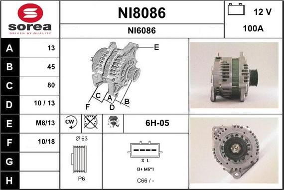 SNRA NI8086 - Генератор autospares.lv