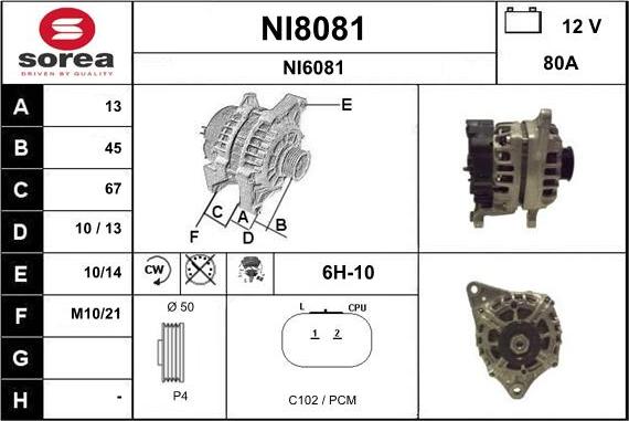 SNRA NI8081 - Генератор autospares.lv