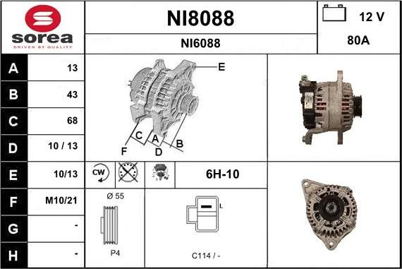 SNRA NI8088 - Генератор autospares.lv