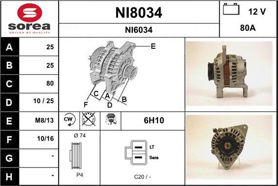 SNRA NI8034 - Генератор autospares.lv