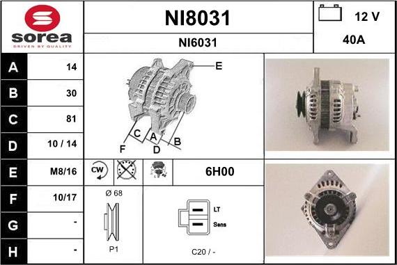 SNRA NI8031 - Генератор autospares.lv