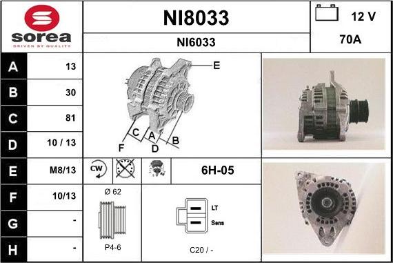 SNRA NI8033 - Генератор autospares.lv