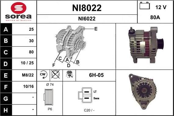 SNRA NI8022 - Генератор autospares.lv