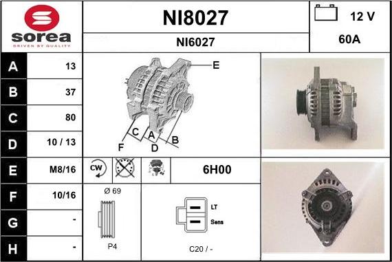 SNRA NI8027 - Генератор autospares.lv