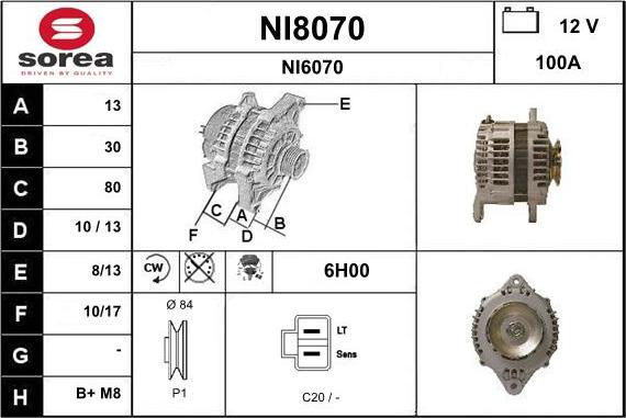 SNRA NI8070 - Генератор autospares.lv