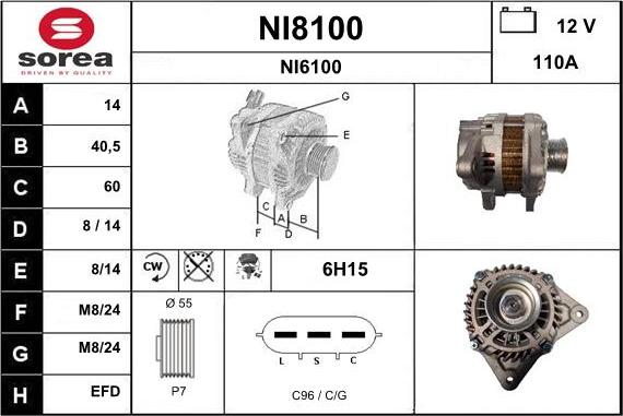 SNRA NI8100 - Генератор autospares.lv