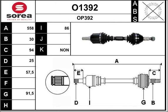 SNRA O1392 - Приводной вал autospares.lv