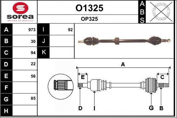 SNRA O1325 - Приводной вал autospares.lv