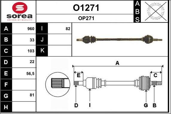 SNRA O1271 - Приводной вал autospares.lv