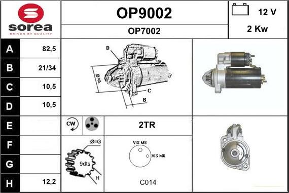 SNRA OP9002 - Стартер autospares.lv