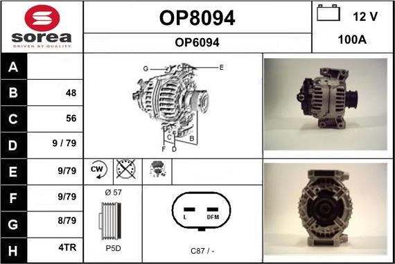 SNRA OP8094 - Генератор autospares.lv