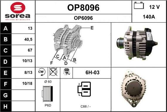 SNRA OP8096 - Генератор autospares.lv