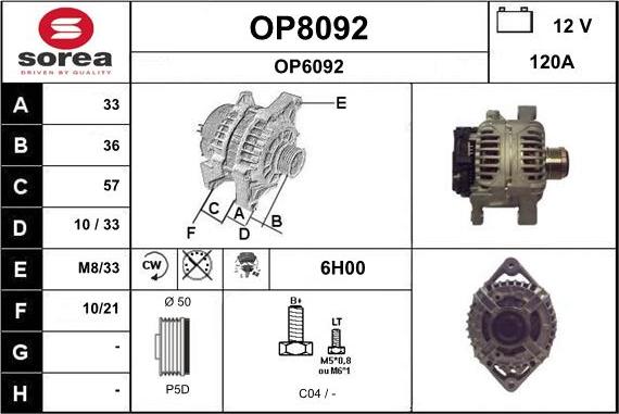 SNRA OP8092 - Генератор autospares.lv
