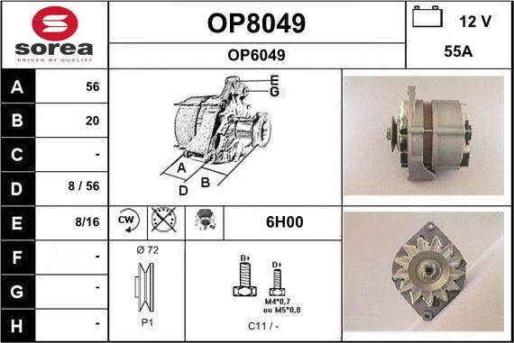 SNRA OP8049 - Генератор autospares.lv