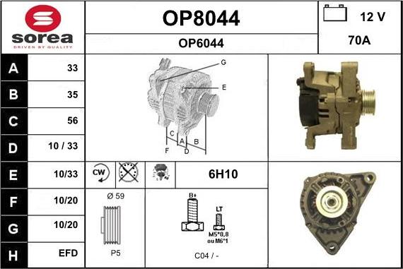 SNRA OP8044 - Генератор autospares.lv