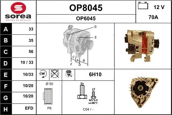 SNRA OP8045 - Генератор autospares.lv