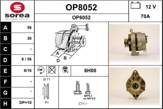 SNRA OP8052 - Генератор autospares.lv