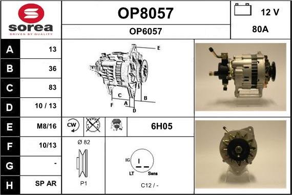 SNRA OP8057 - Генератор autospares.lv