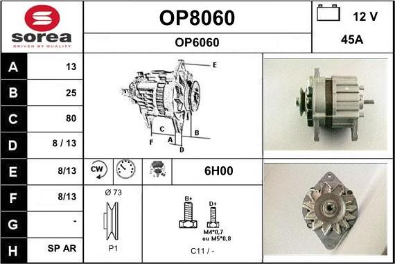 SNRA OP8060 - Генератор autospares.lv